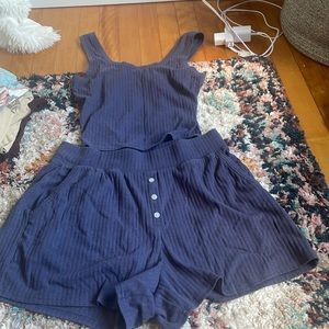Old Navy blue pajamas, shorts size medium, top size small